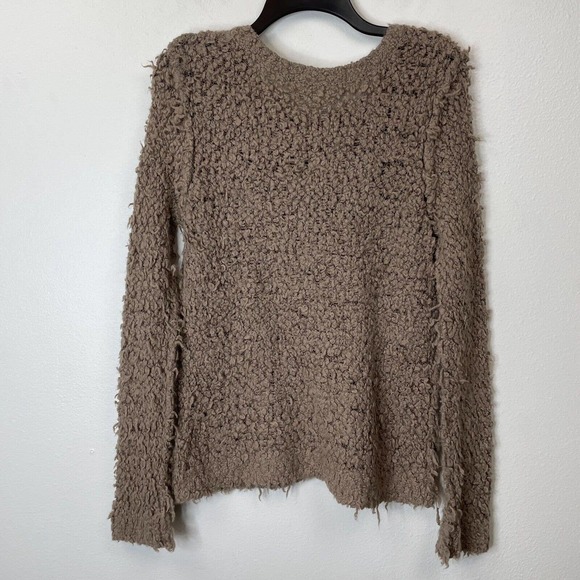 Free People Nubby Boucle Sweater Size Large Brown Long Sleeve Urban Outfitters - Picture 7 of 12